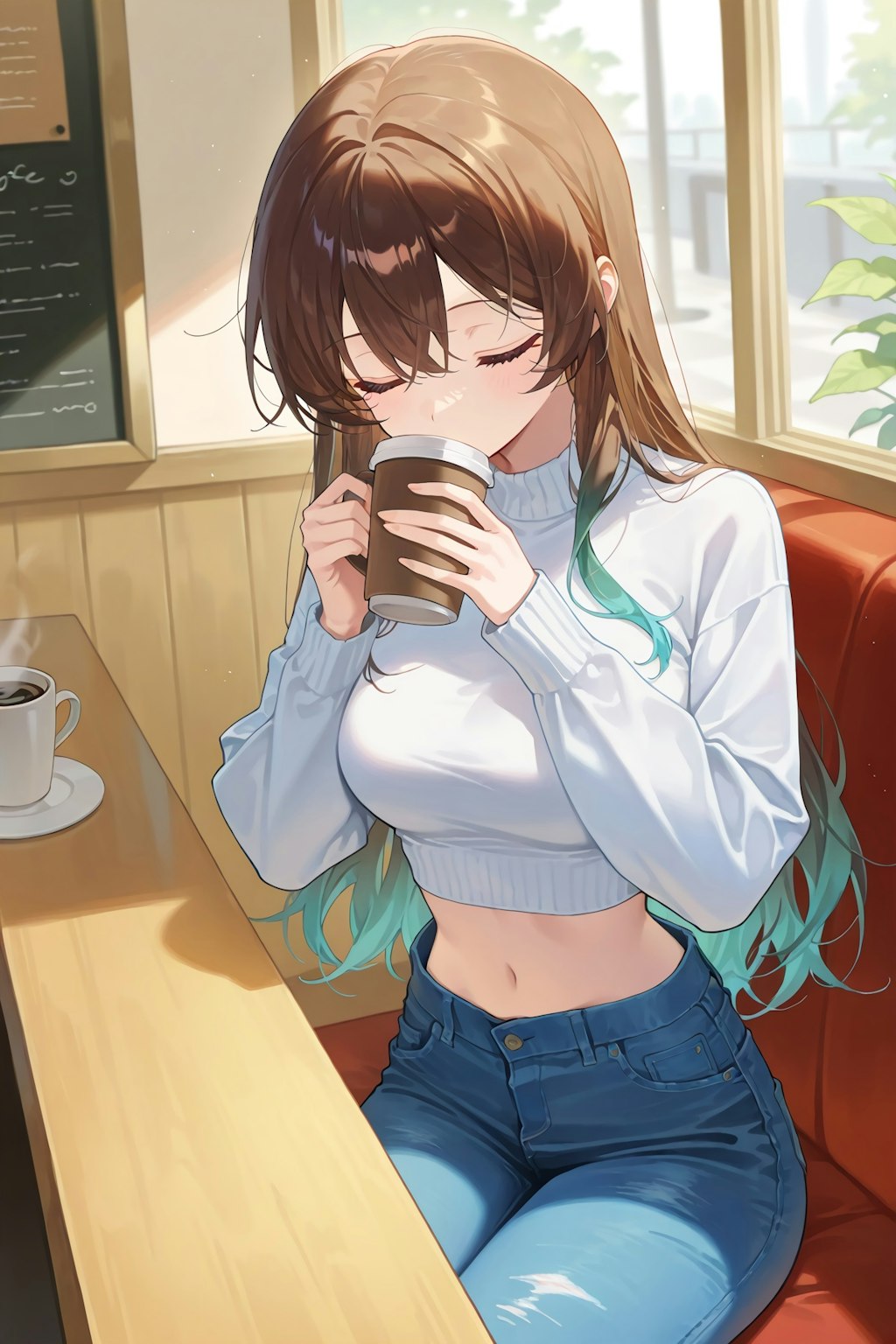コーヒーを飲む花梨ちゃん