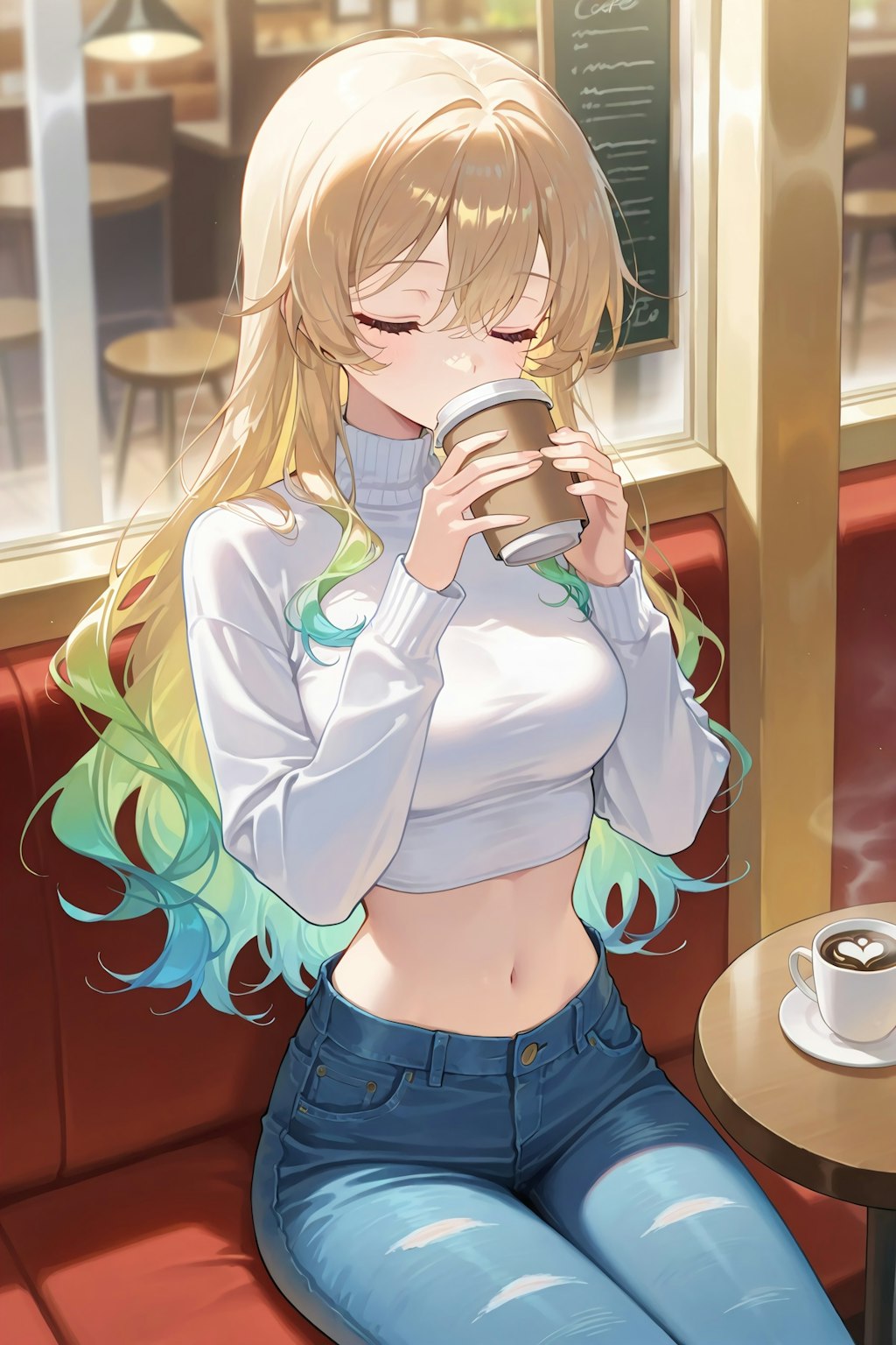 コーヒーを飲む花梨ちゃん