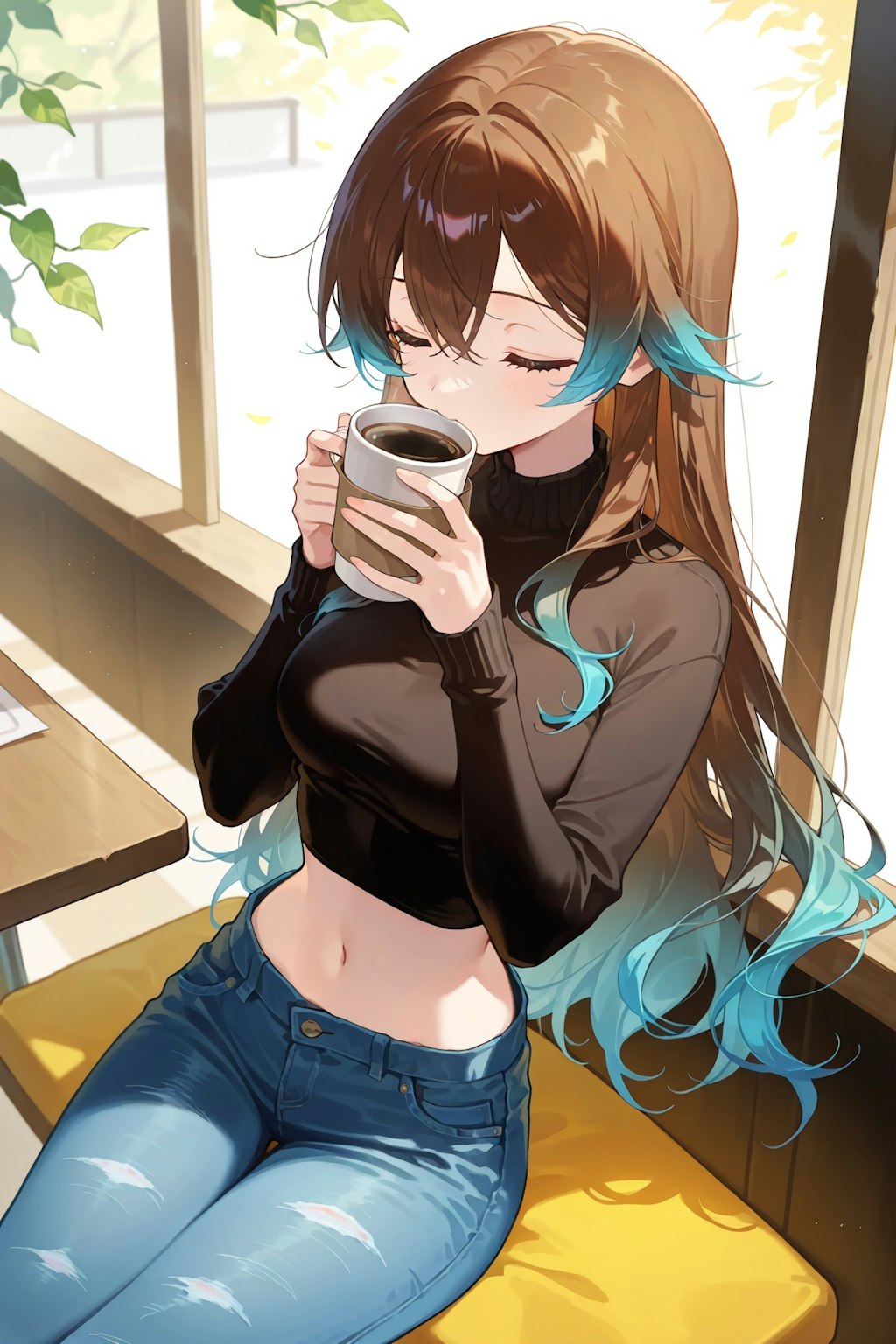 コーヒーを飲む花梨ちゃん