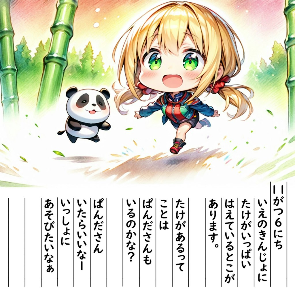 【絵日記】ぱんださんでておいでー