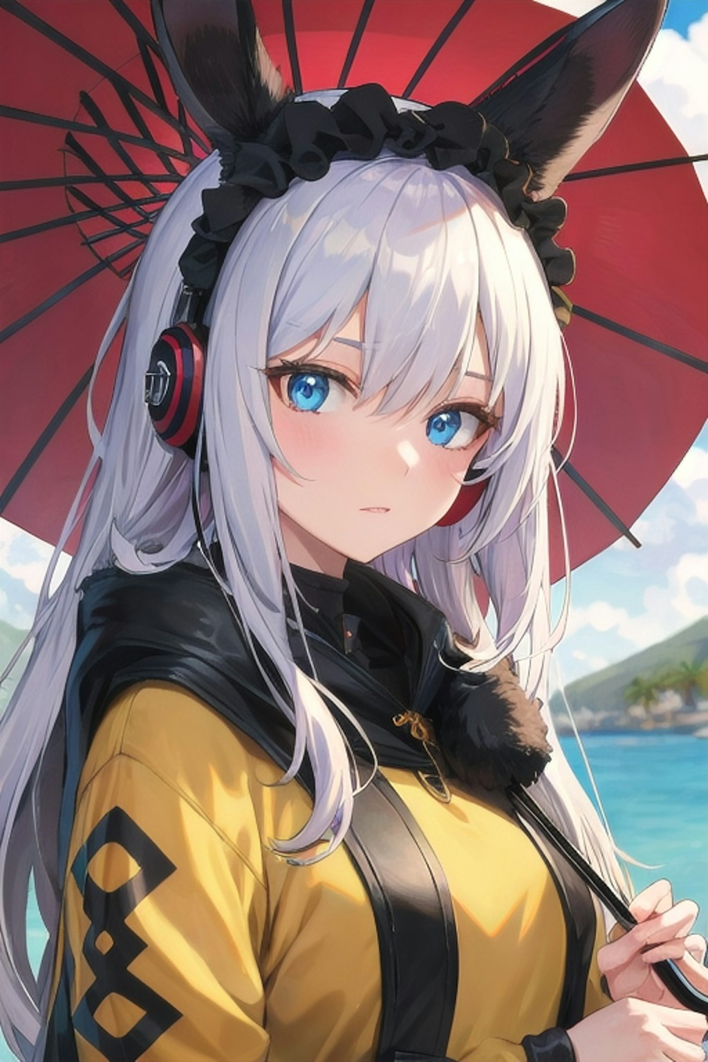 うさ耳島風カラー傘