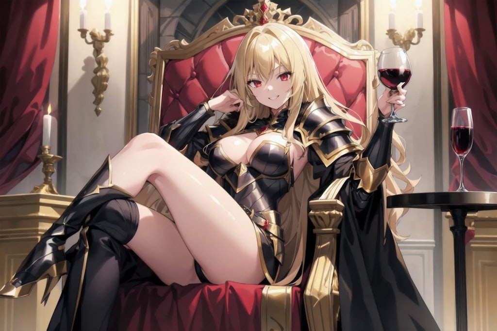 赤ワインとブロンドの女騎士さん