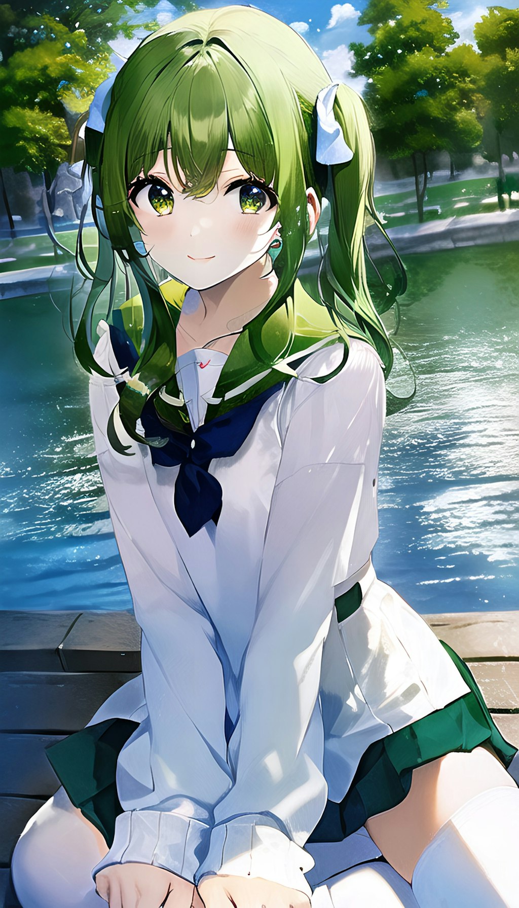 緑の髪の女の子