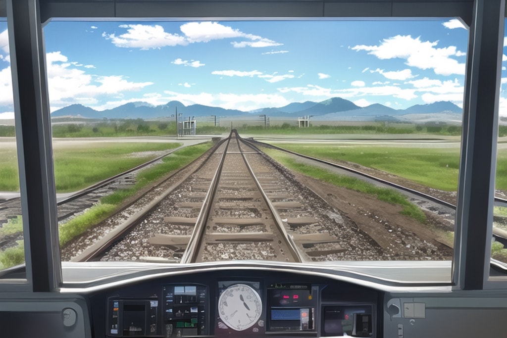 電車運転席からの風景