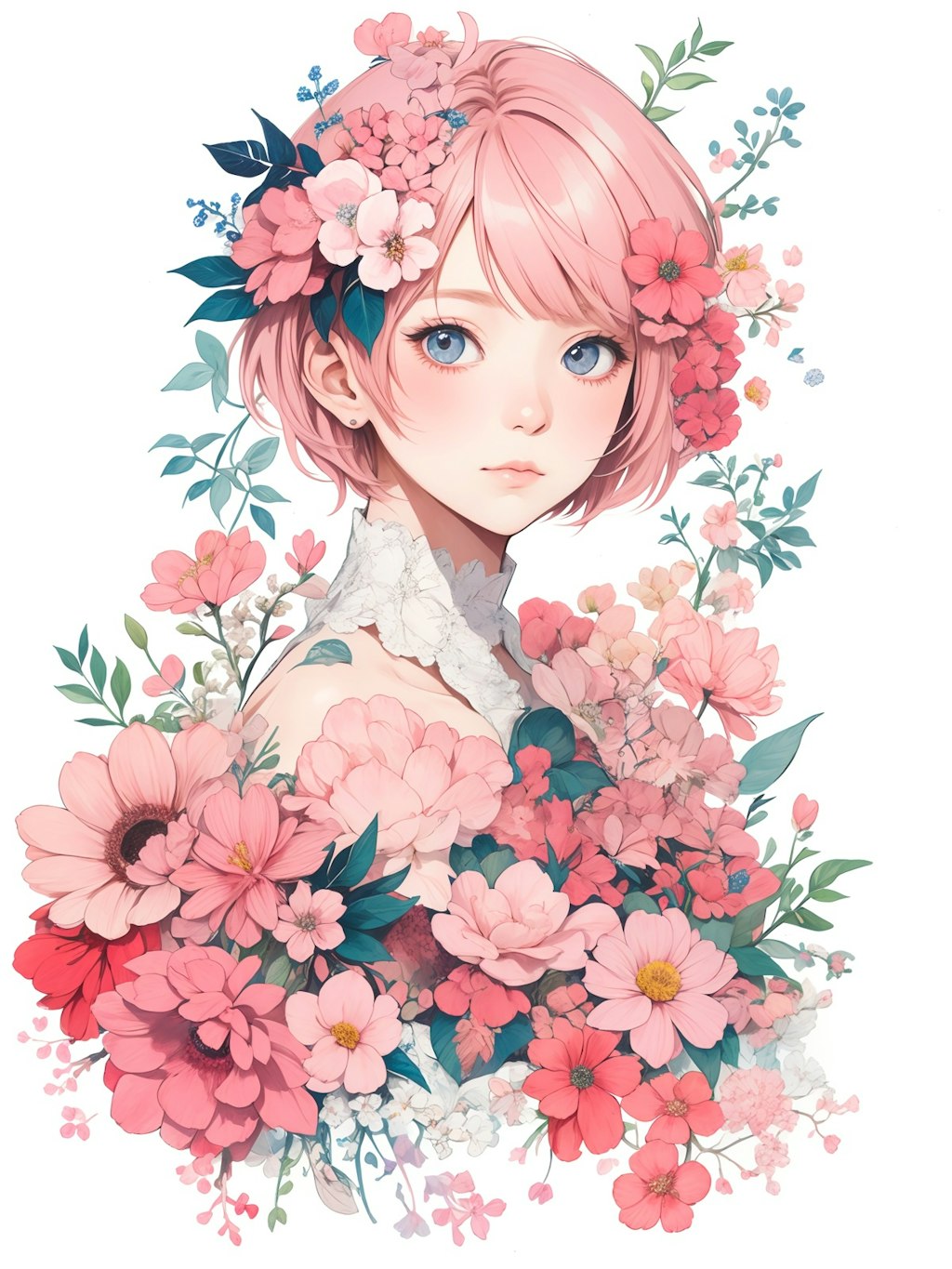 pink flower girl