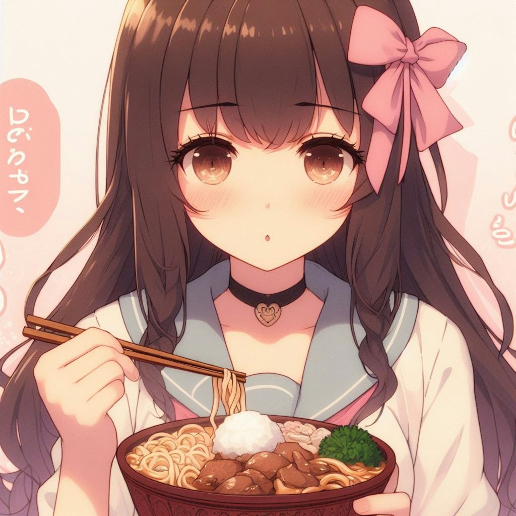 うどんを食べている女の子