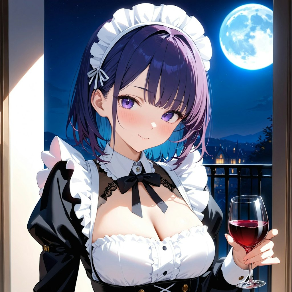 我が家のメイドさん/Cheers on this moonlit night.