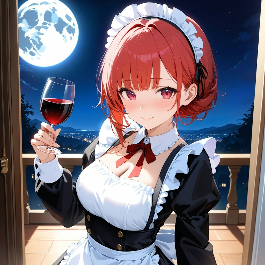 我が家のメイドさん/Cheers on this moonlit night.