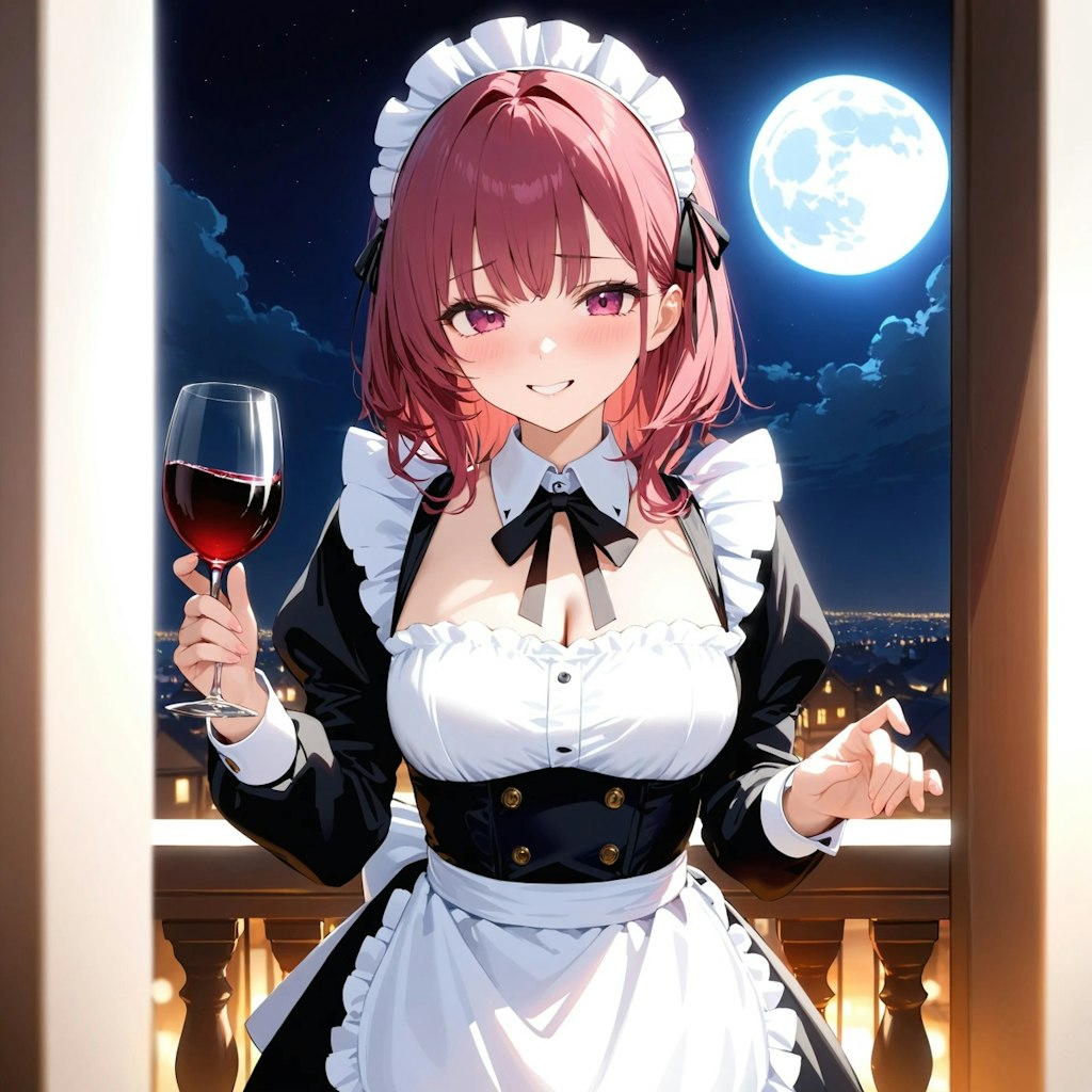 我が家のメイドさん/Cheers on this moonlit night.