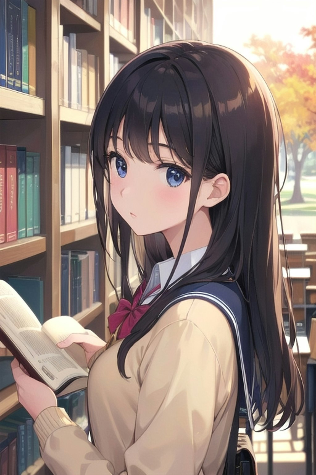 好きな子と図書館へ