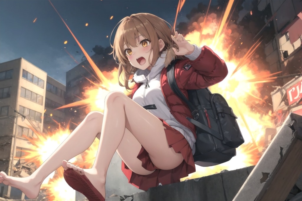 滑って転んだ