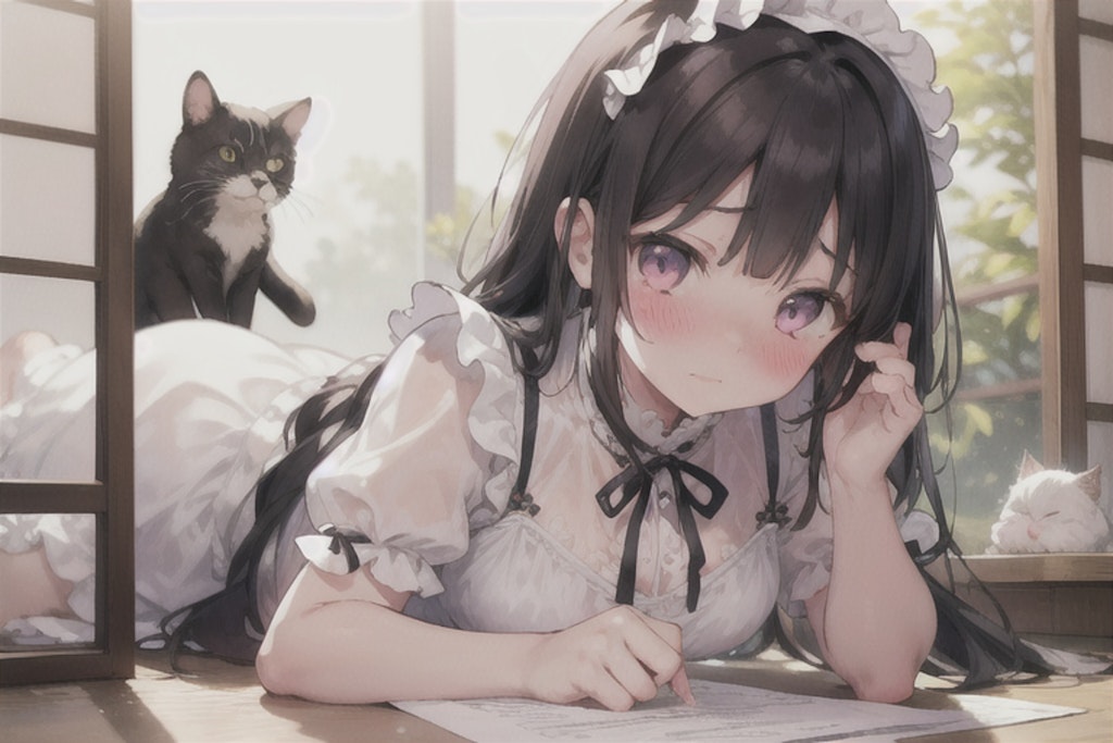 猫とメイドさん