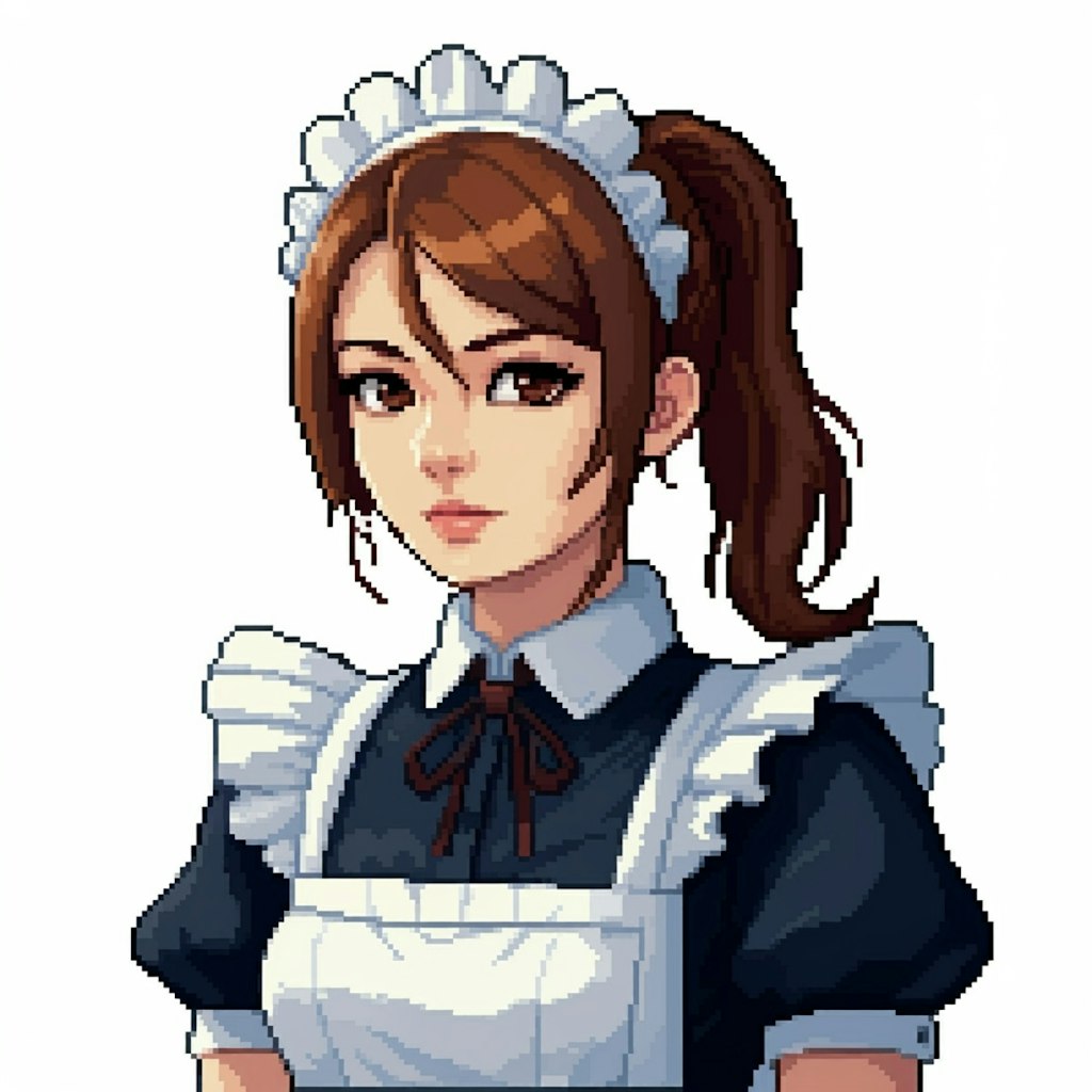 ドット絵風のメイドさん