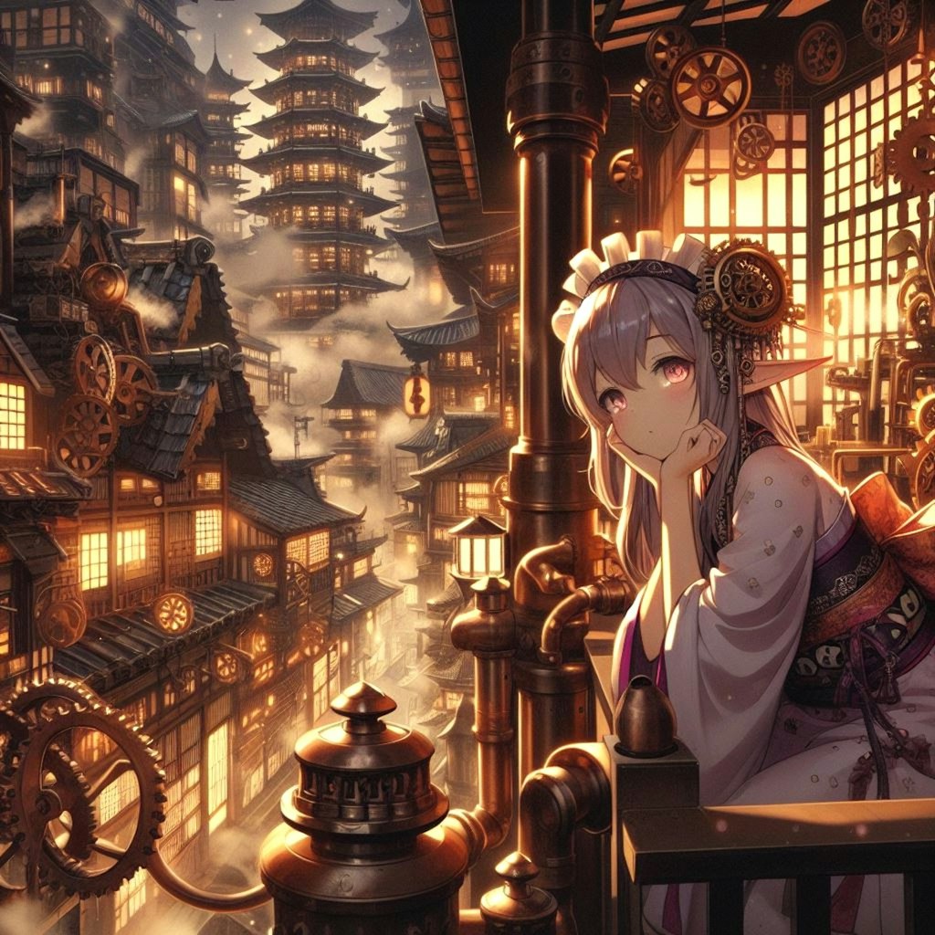 煙ル郷とエルフ少女の休暇 -Steampunk & Japanese-style Maid Elves-