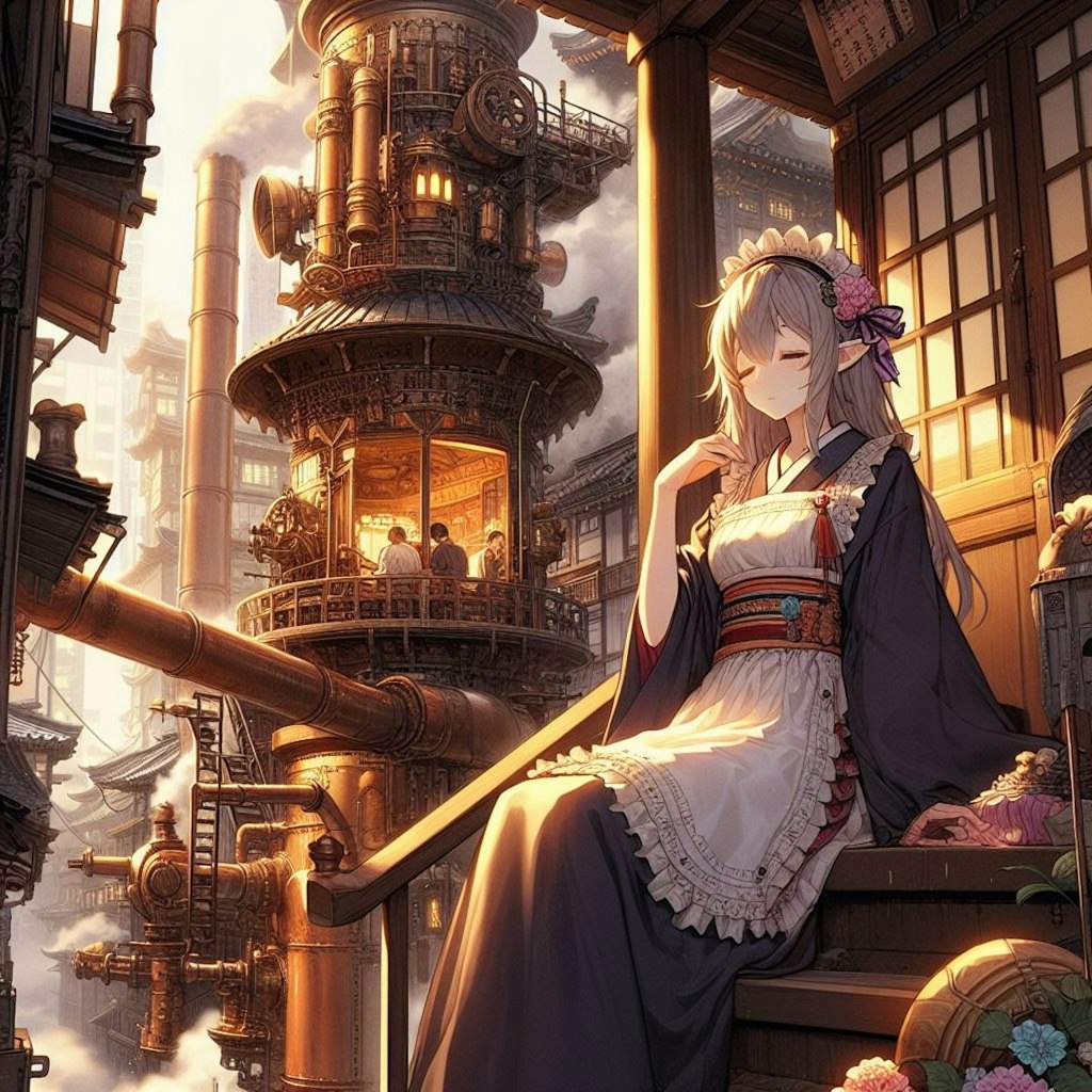 煙ル郷とエルフ少女の休暇 -Steampunk & Japanese-style Maid Elves-