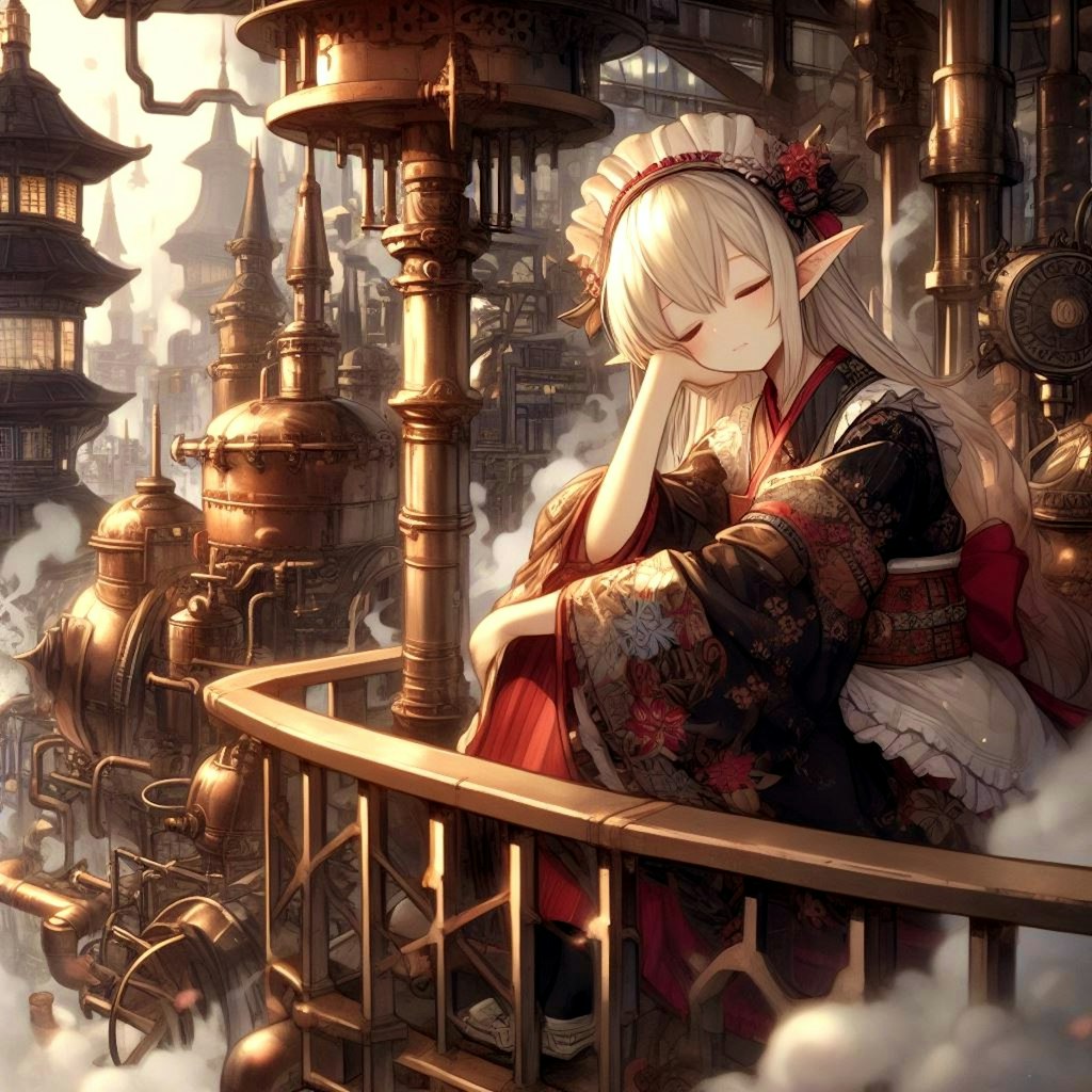 煙ル郷とエルフ少女の休暇 -Steampunk & Japanese-style Maid Elves-