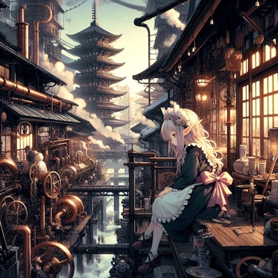 煙ル郷とエルフ少女の休暇 -Steampunk & Japanese-style Maid Elves-