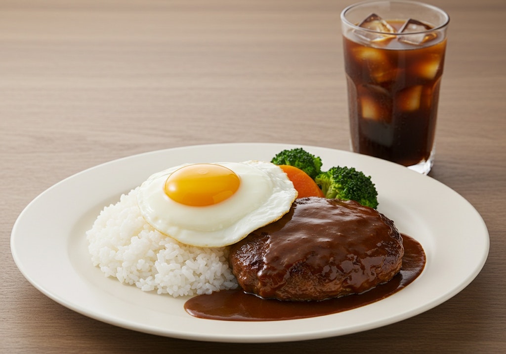 摩訶不思議食堂のお通しのロコモコ
