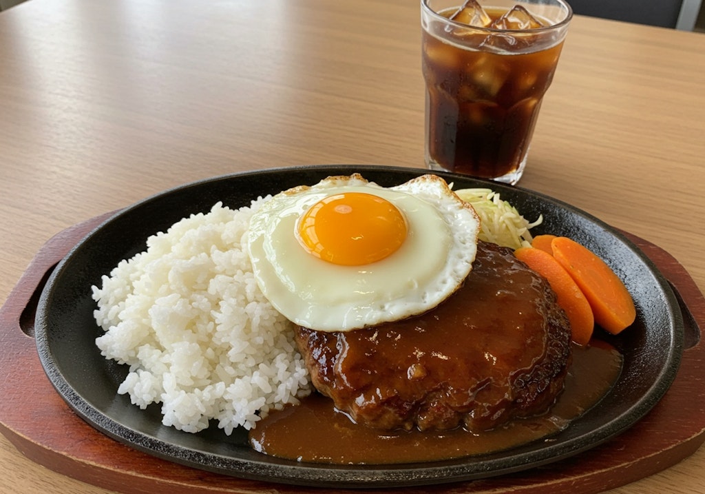 摩訶不思議食堂のお通しのロコモコ