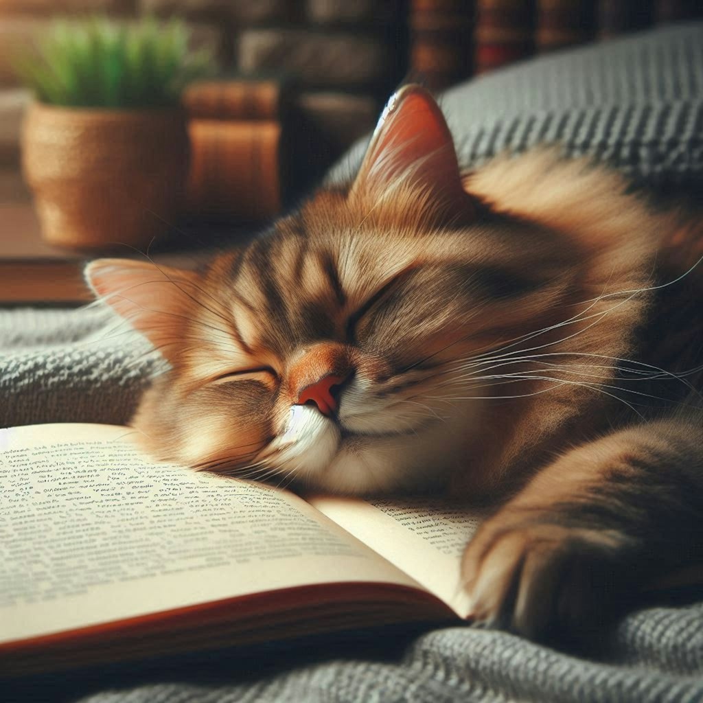 読書する猫