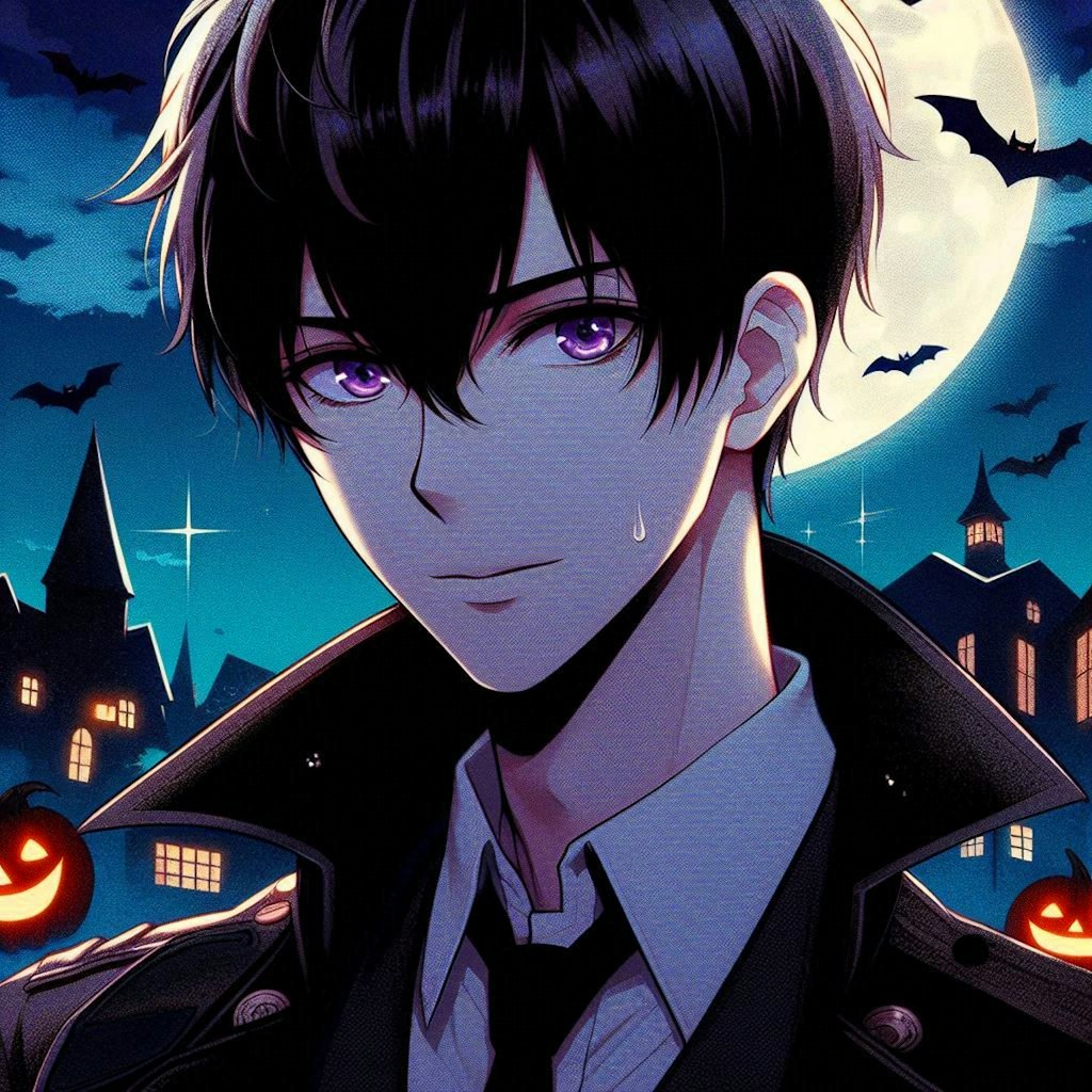 ジャケットを着た、ハロウィンの黒髪短髪男性★その2(11枚)