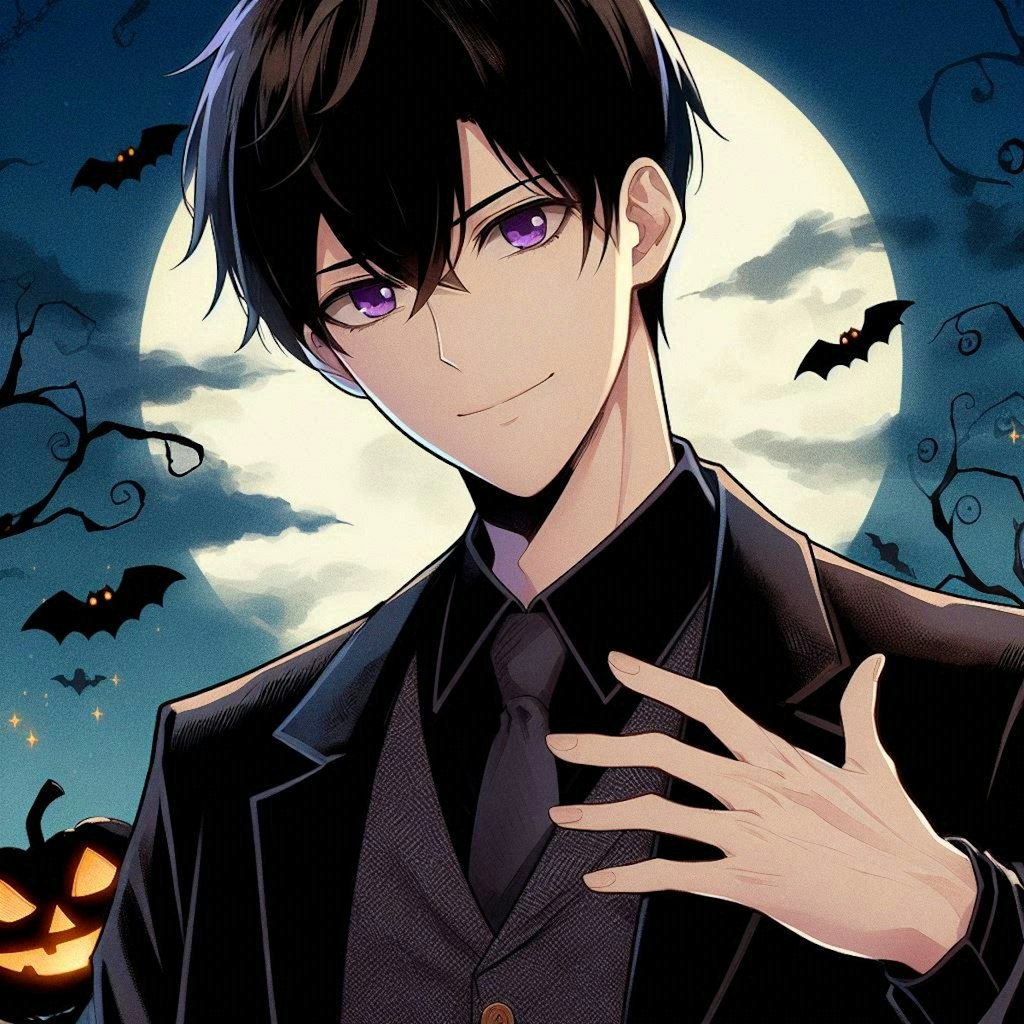 ジャケットを着た、ハロウィンの黒髪短髪男性★その2(11枚)