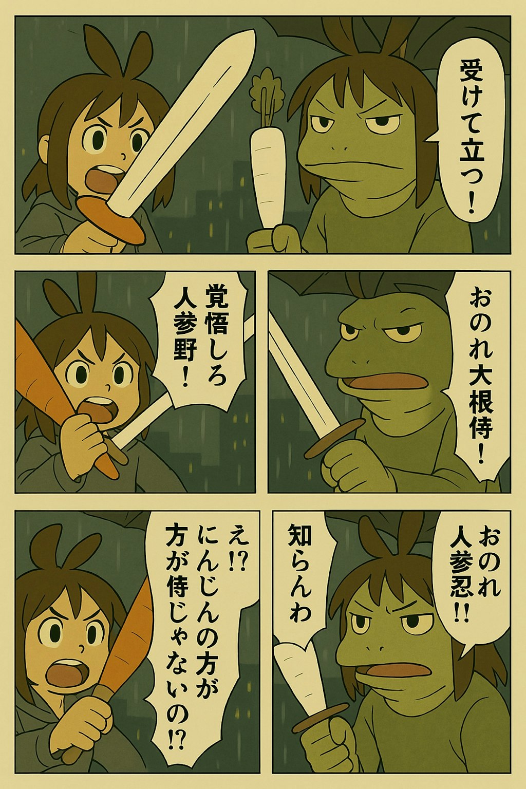 雨の中、うさ耳をくにへかえそうとしたら