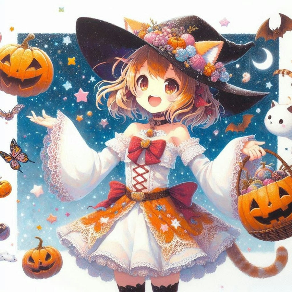 アクリル、魔法少女コスプレ猫、秋、ハロウィン