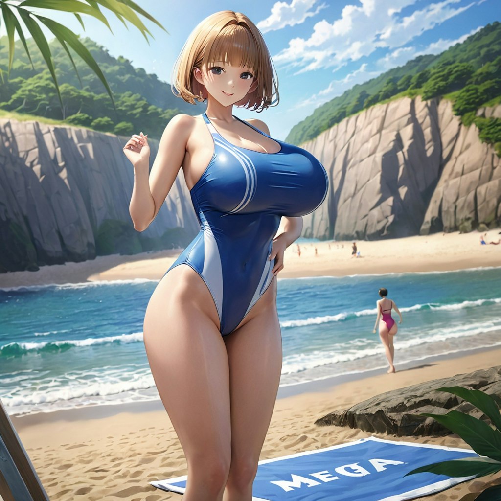 海の日に爆乳美女とビーチで遊びたかった……