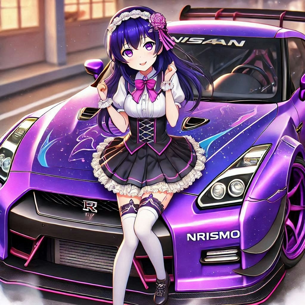 ラブライブキャラと日産GT-Rのドリ車