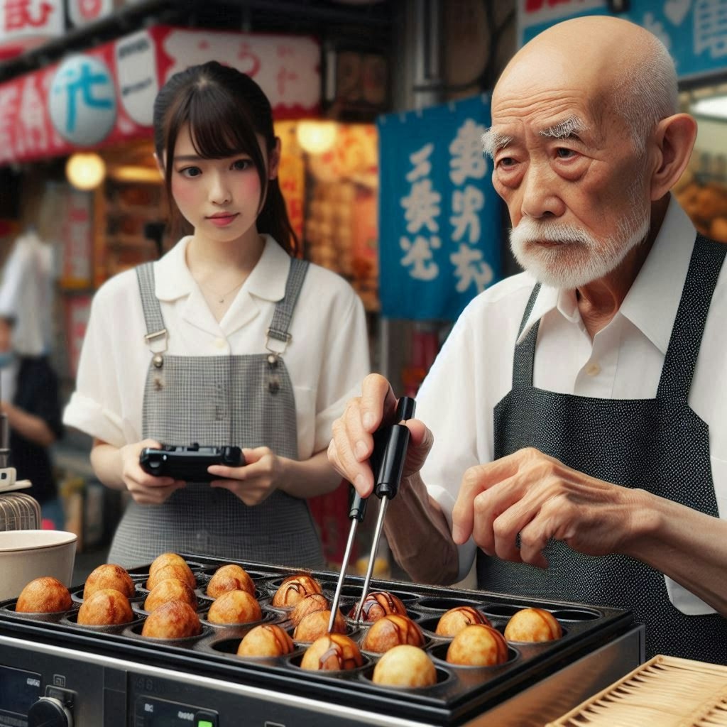 たこ焼き屋のジジイを遠隔操縦する娘