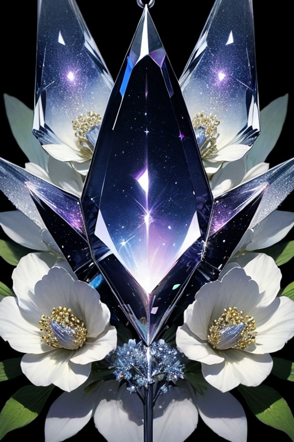 Flower and Galaxy Pendant