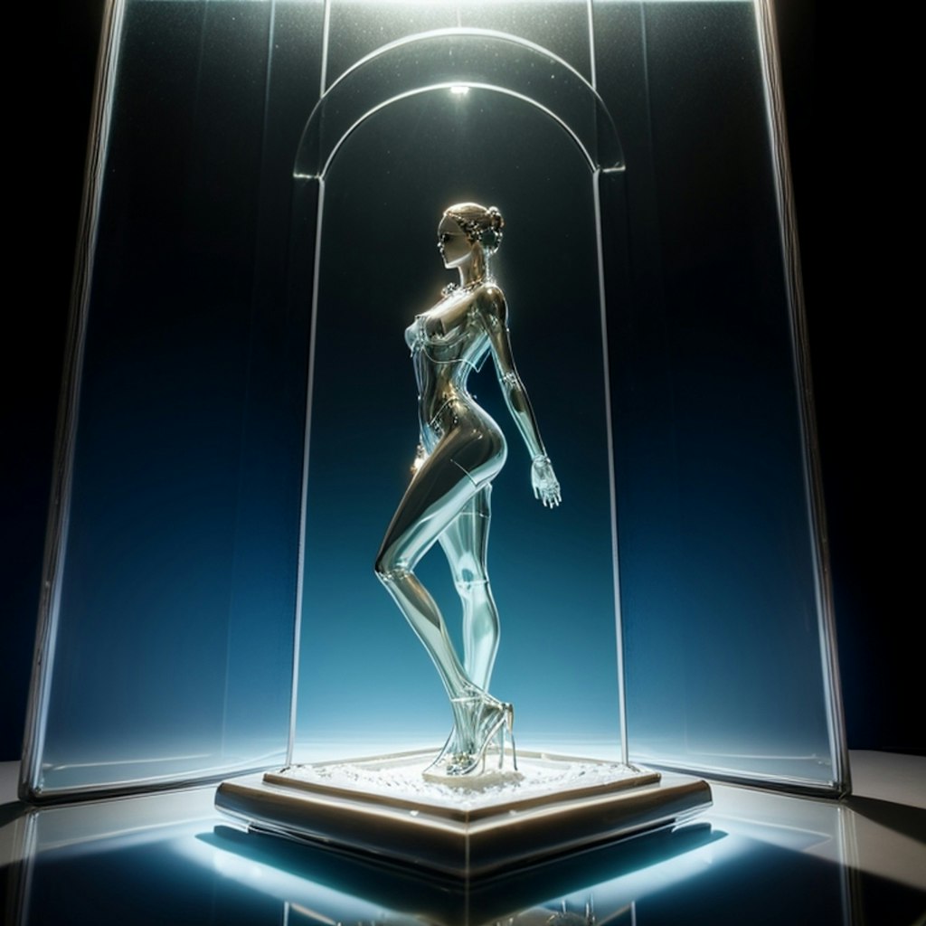 Glass statue of a woman