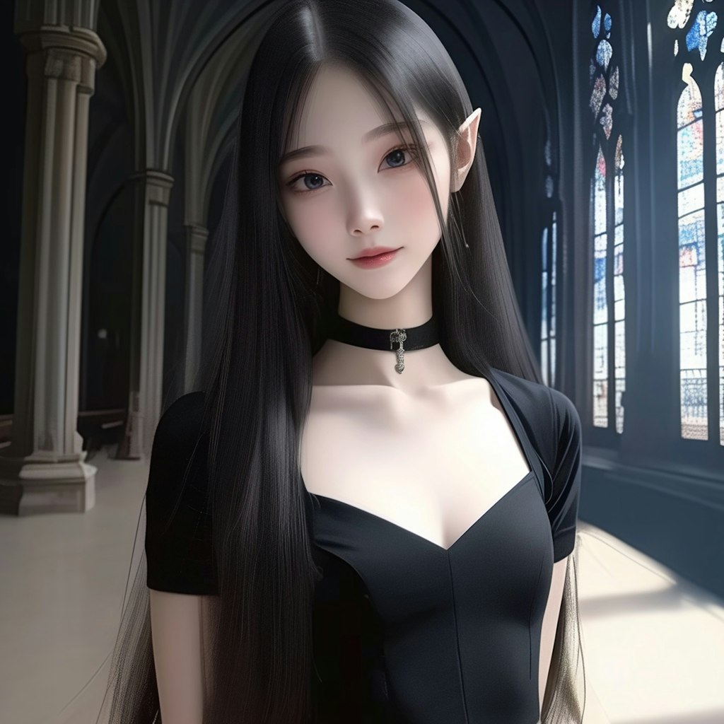 神秘の黒髪エルフ (The Mysterious Black-Haired Elf)