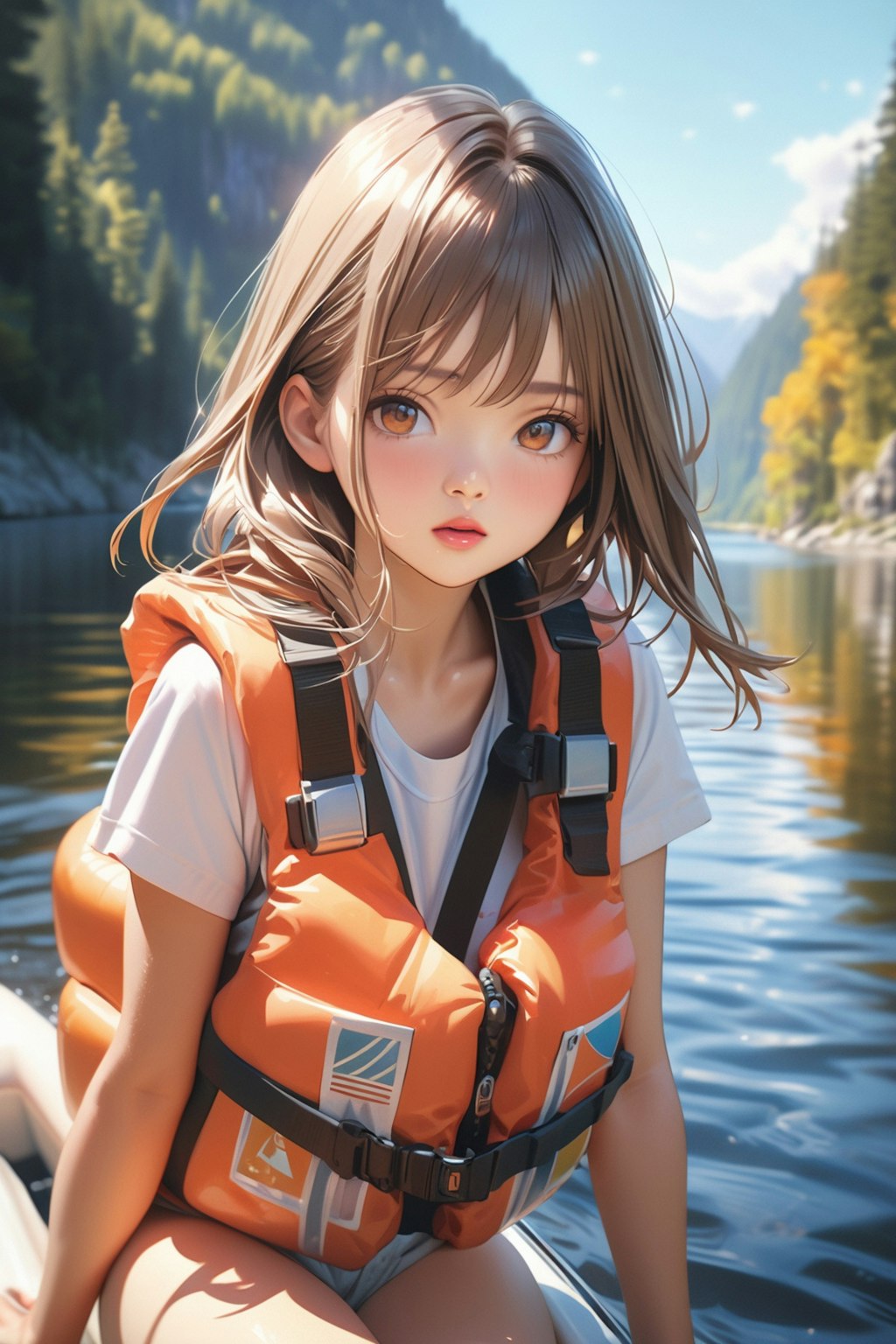 川遊びの女の子