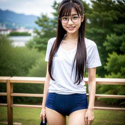 田舎の眼鏡っ子 girl with glasses