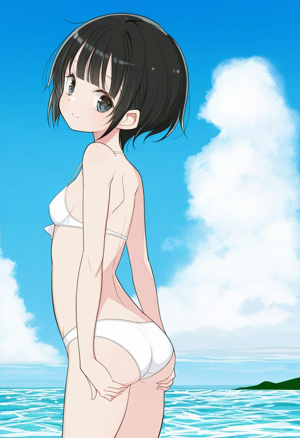 145cm子ちゃんと海に来た
