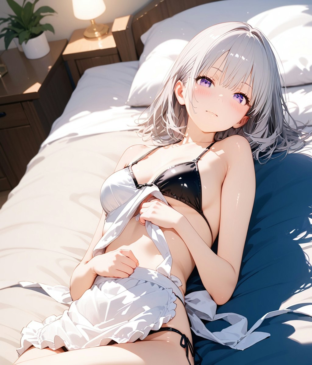 (949HQ)銀髪ちゃんビキニエプロン