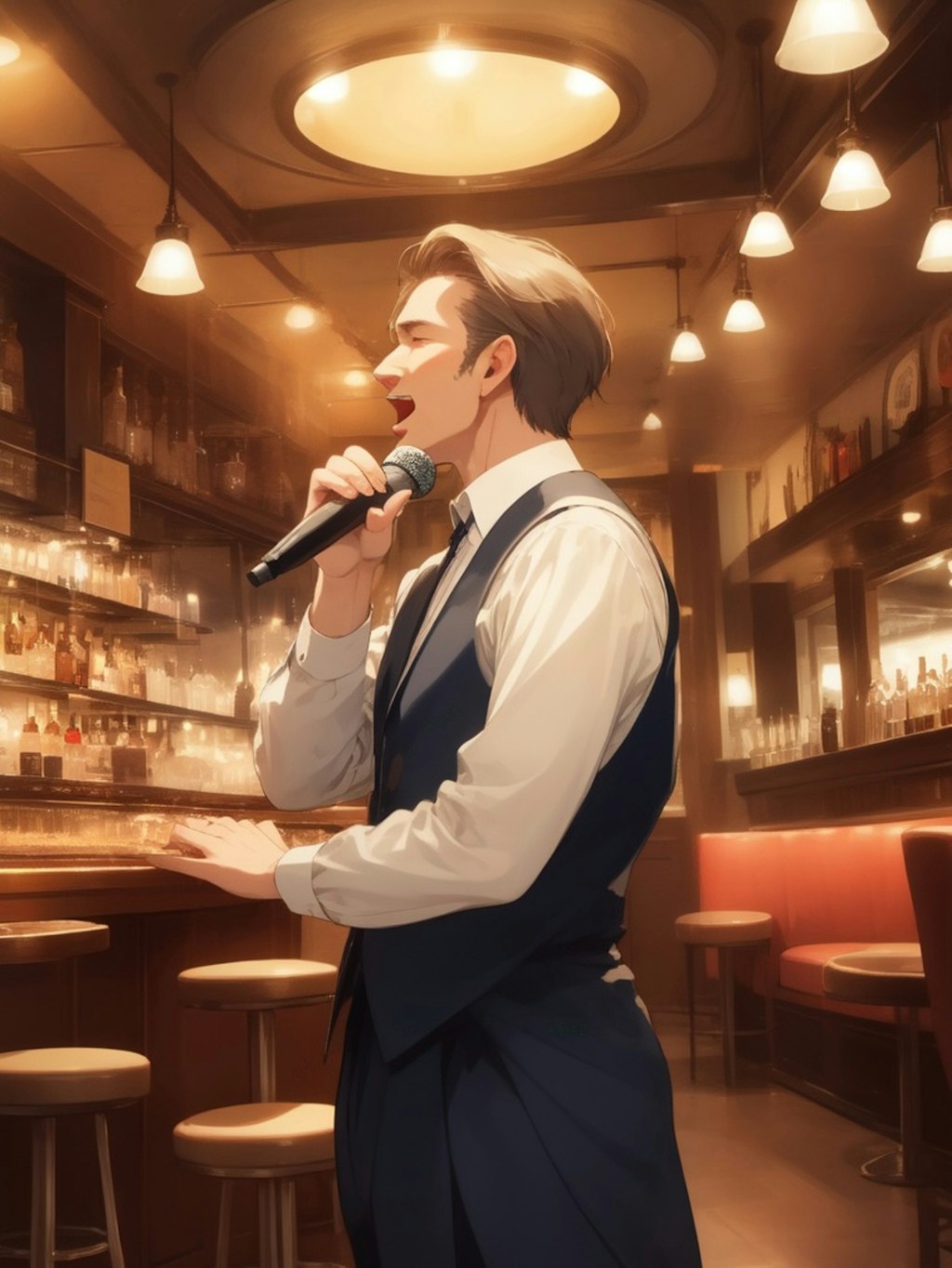 Man singing in a bar 2