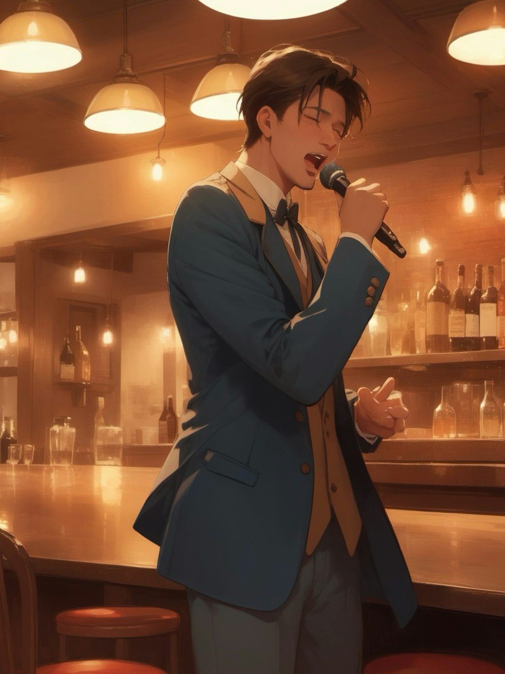 Man singing in a bar 2