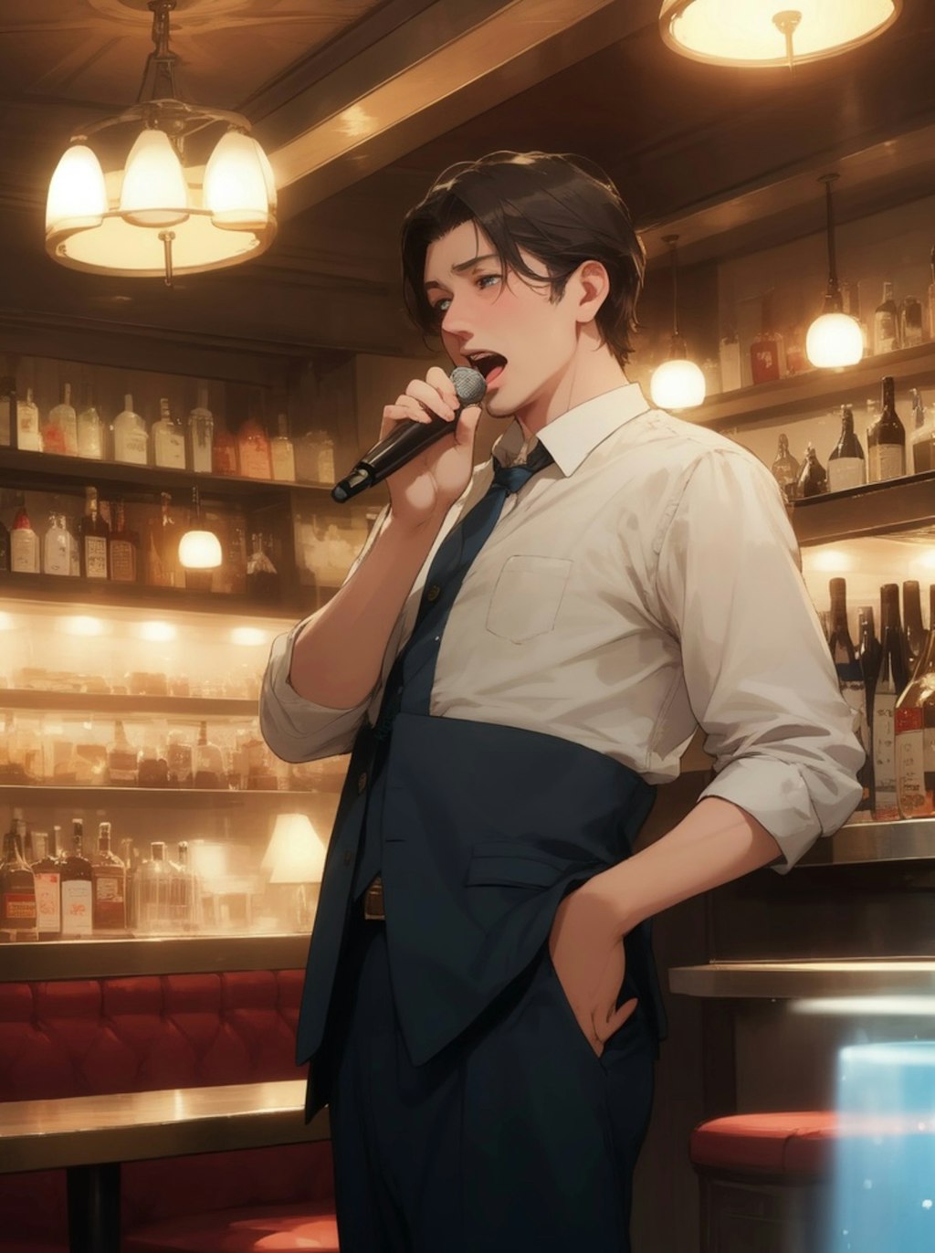 Man singing in a bar 2