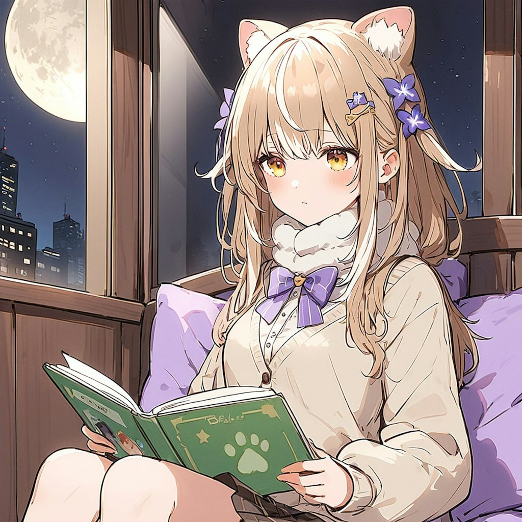 月下の読書