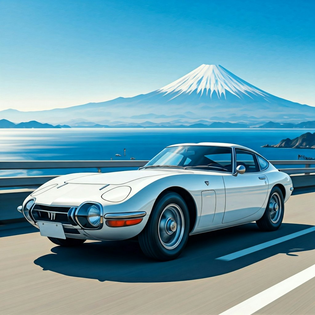 【実験的画像生成】トヨタ2000GT の走行シーン ( 久し振りの投稿です )