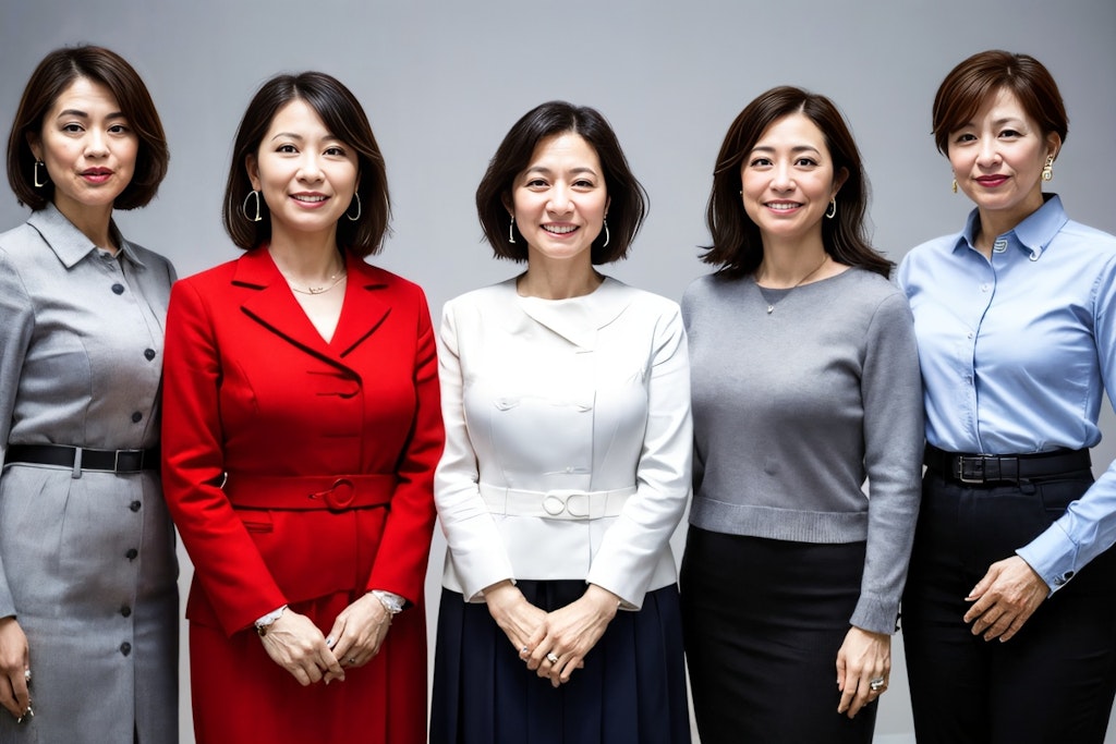 AI政治家熟女党　結成　集合写真