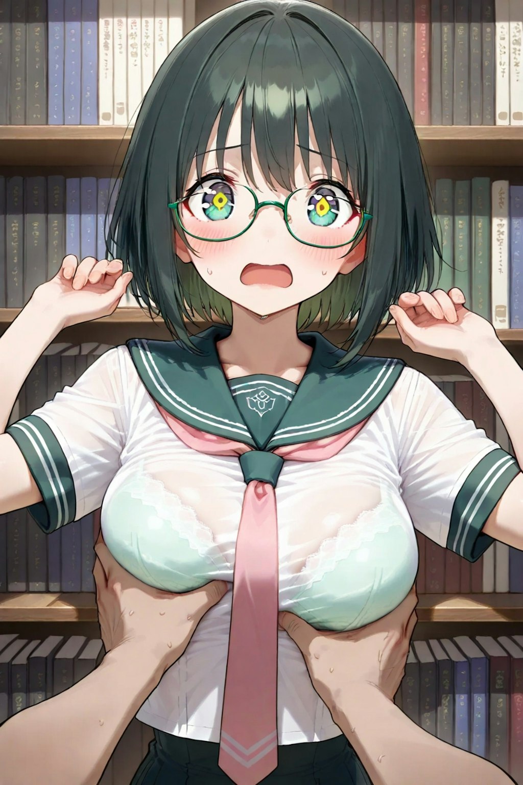 巨乳に興奮し性欲溢れる同級生におっぱいを鷲掴みされ本気で焦る田中さん。