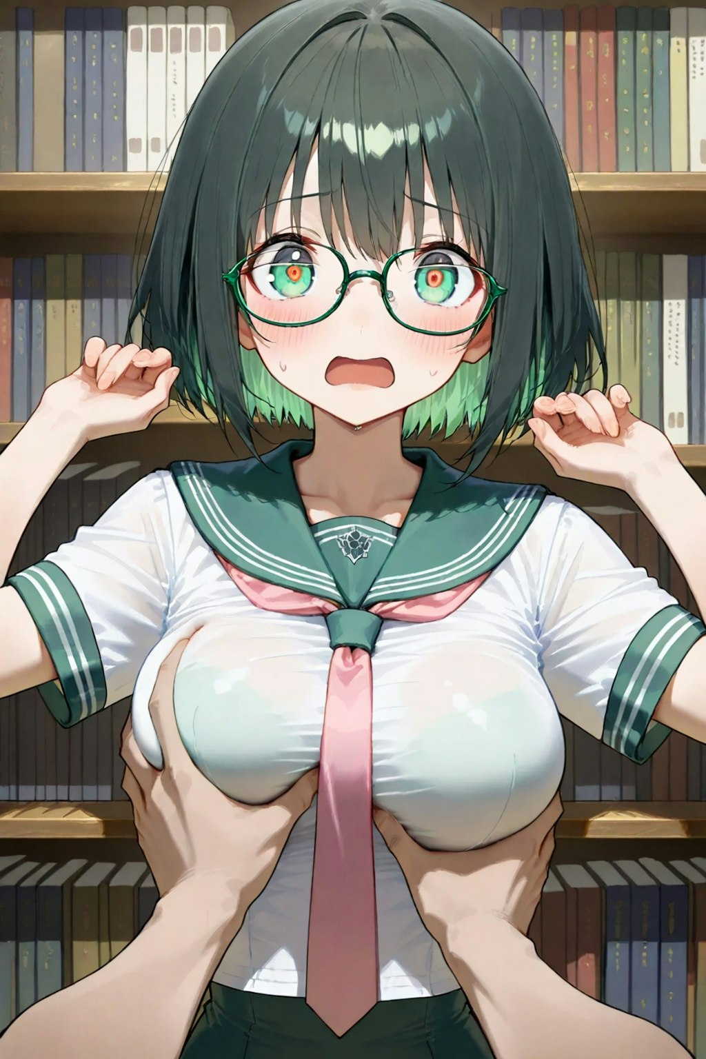 巨乳に興奮し性欲溢れる同級生におっぱいを鷲掴みされ本気で焦る田中さん。