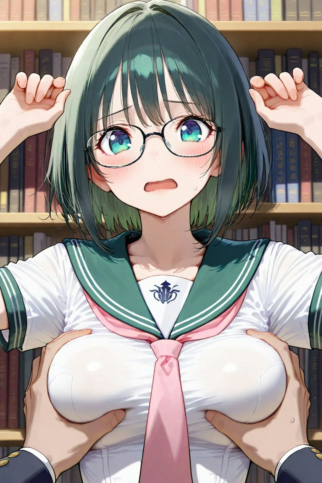 巨乳に興奮し性欲溢れる同級生におっぱいを鷲掴みされ本気で焦る田中さん。