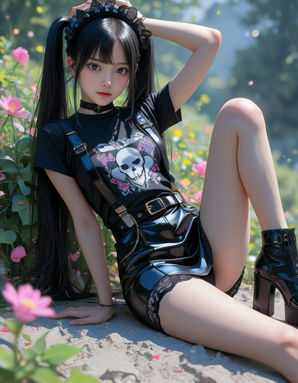 黒髪ツインテール