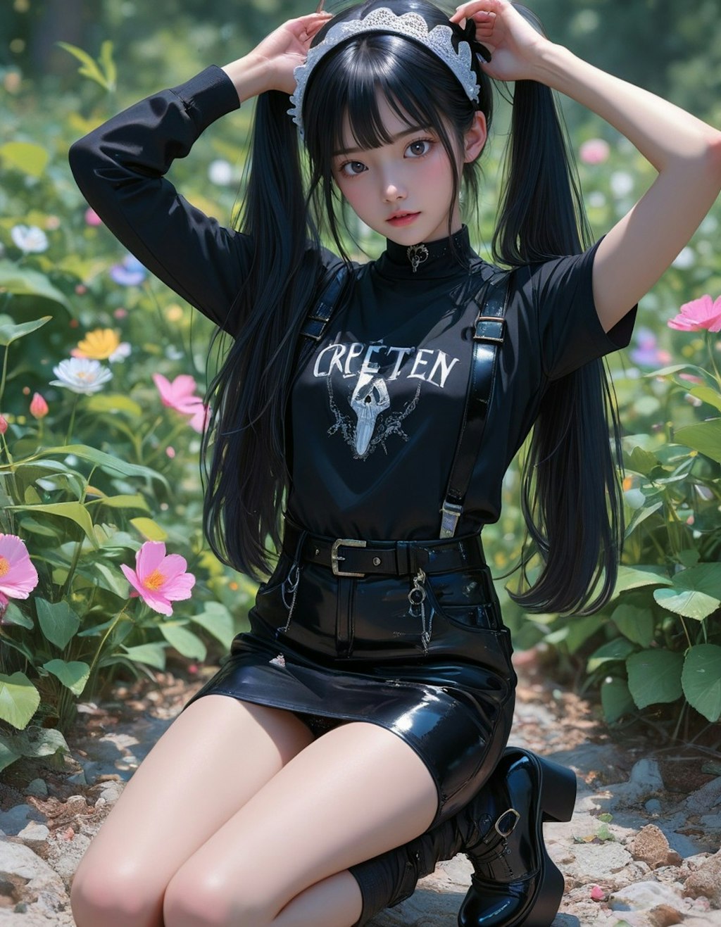 黒髪ツインテール