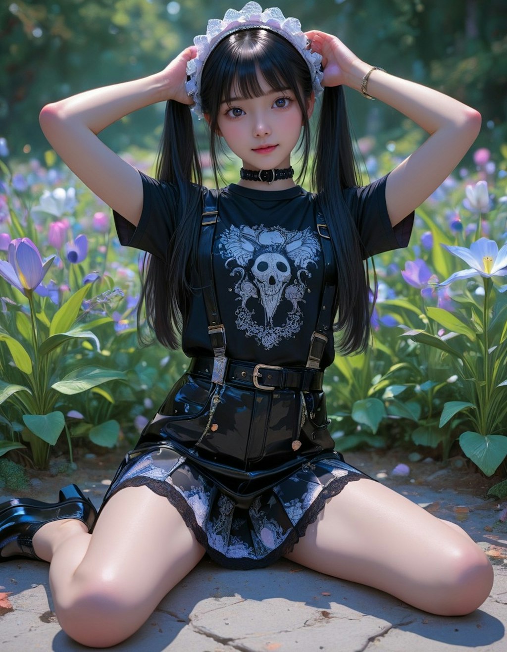 黒髪ツインテール